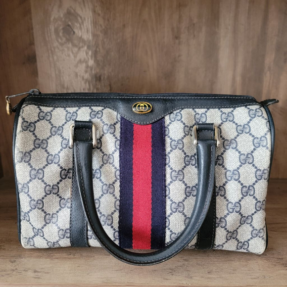 Gucci Handbags - Vintage Gucci Accessory Collection 80s Boston Bag Monogram Leather Purse